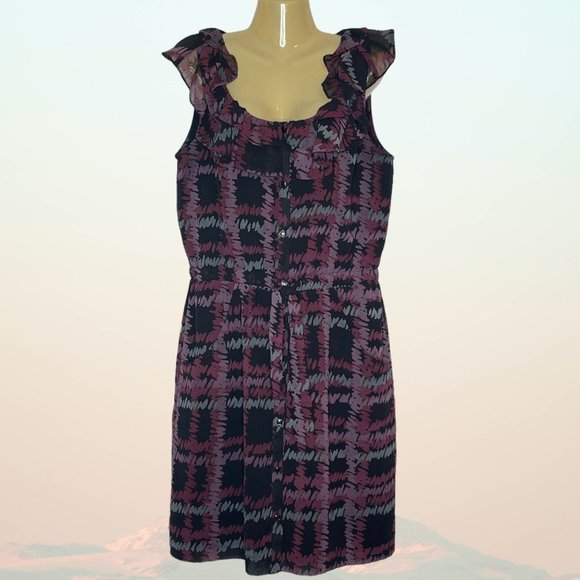 Banana Republic Factory Dress Sleeveless Button Front Tie Waist Lined Size 8 - Picture 1 of 14